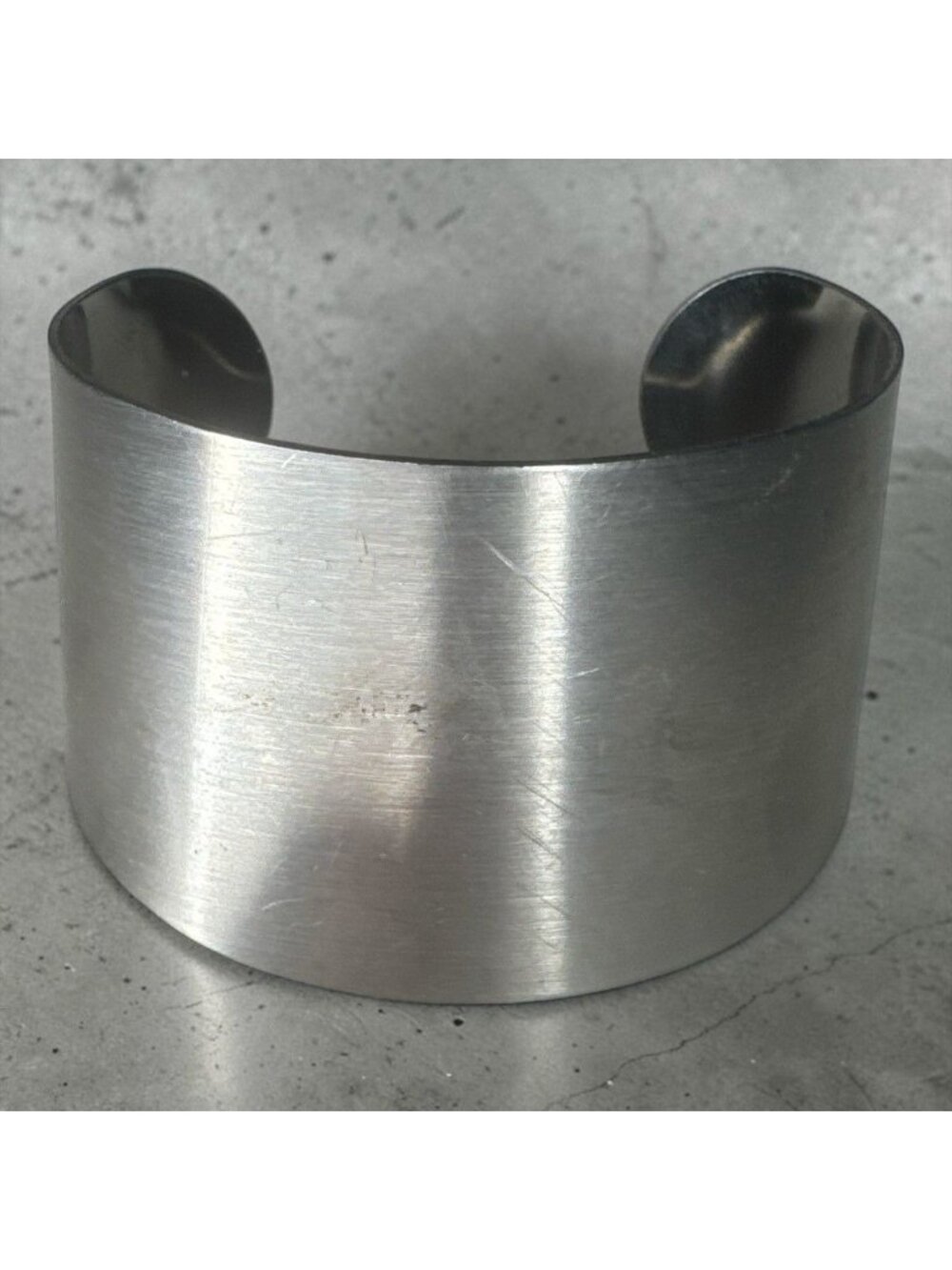 Wide Aluminum Cuff Bracelet With Polished Finish Minimalist Design Adjustable Fo